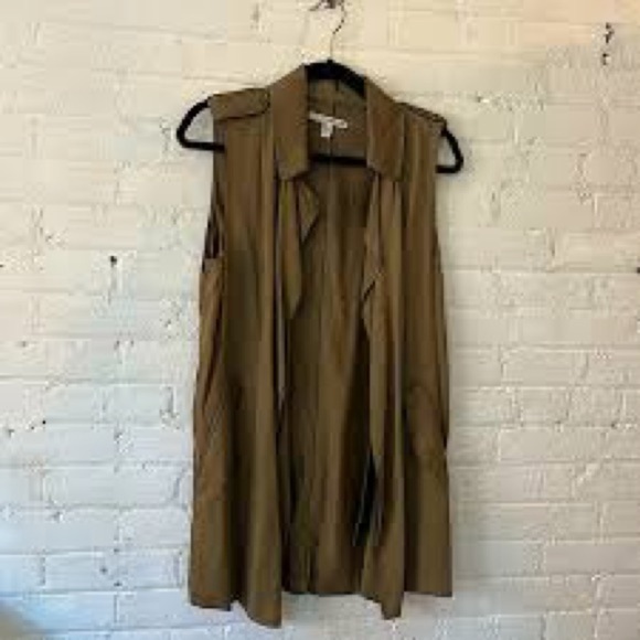 Zara TRF outerwear long olive green vest trench! - Picture 2 of 6